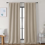 Simplebrand Ava Biscotti Beige Blackout Curtains by Simplebrand