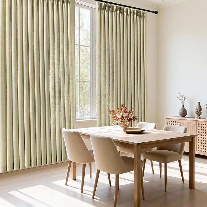 Pinch Pleated Linen Curtains 90 Inches Long 2 Panels - Image 6