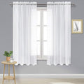 DWCN Sheer White Curtains 72 inches Long 2 Panels by DWCN