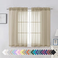 Aiyufeng Taupe Sheer Curtains 45 Inches Long 2 Panels Set, Semi Transparent by Aiyufeng