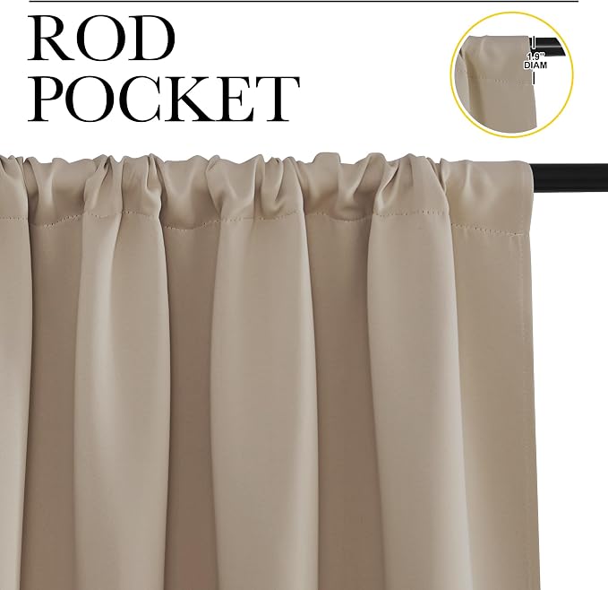 NICETOWN Blackout Curtains for Living Curtains, 2 Panels, 52 by 95, Room - Image 2
