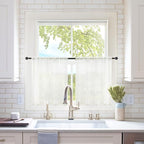 MIULEE 2 Panels Kitchen Tiers Half Window Sheer Curtains Rod Pocket Voile Drapes by MIULEE