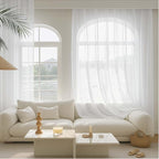 White Sheer Curtains 84 Inches Long 2 Panels Set - Image 8