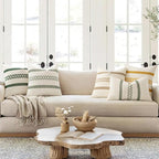 MIULEE Set of 2 Sage Green Boho Decorative Pillow Covers 24x24 Inch Farmhouse - Image 3