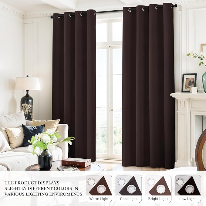 Yakamok Room Darkening 100% Blackout Curtains Grommet Window Treatments - Image 7
