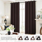 Yakamok Room Darkening 100% Blackout Curtains Grommet Window Treatments - Image 7