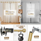 KAMANINA Curtain Rods for Windows 66 to 120 Inch, 7/8 Inch Gold Heavy Duty - Image 6