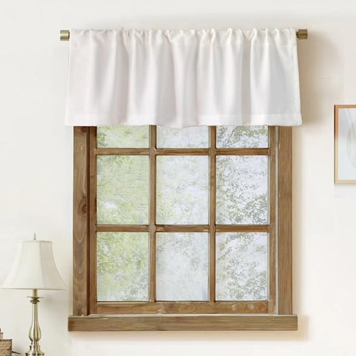 2 Pack Faux Linen Valance for Windows Kitchen Living Room Valances Rod Pocket by Oindec