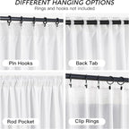 RYB HOME White Velvet Curtains 102 inches - Image 4