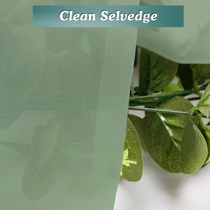 Chyhomenyc Sage Green Sheer Valances - Image 7