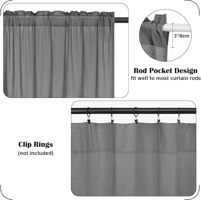 FRAMICS Farmhouse Cotton Linen Curtains - Image 5