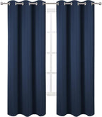 LEMOMO Navy Blue Blackout Curtains 34 x 84 Inch Length/Set of 2 Curtain - Image 2