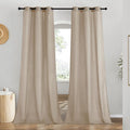 NICETOWN Linen Taupe Window Curtains 84 inches Long, Grommet Thick Linen Blend by NICETOWN