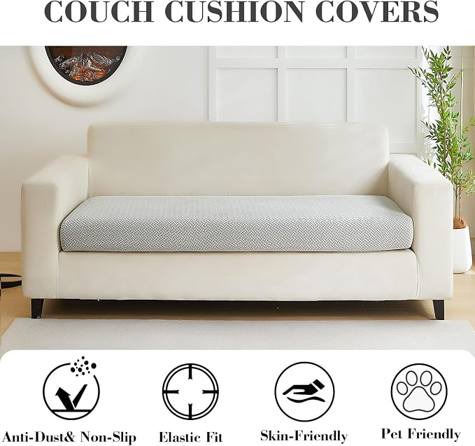 Couch Covers for 2 Cushion Sofa Pet Friendly Couch Cushion Covers Universal - Image 3