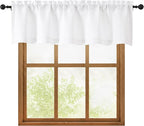 OWENIE White Valances for Windows 1 Pcs, Light Filtering Textured Farmhouse by OWENIE