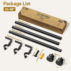 YaFex Curtain Rods 2 Pack 32-84 Inch, Heavy Duty 1 Inch Curtain Rod, Modern - Image 7