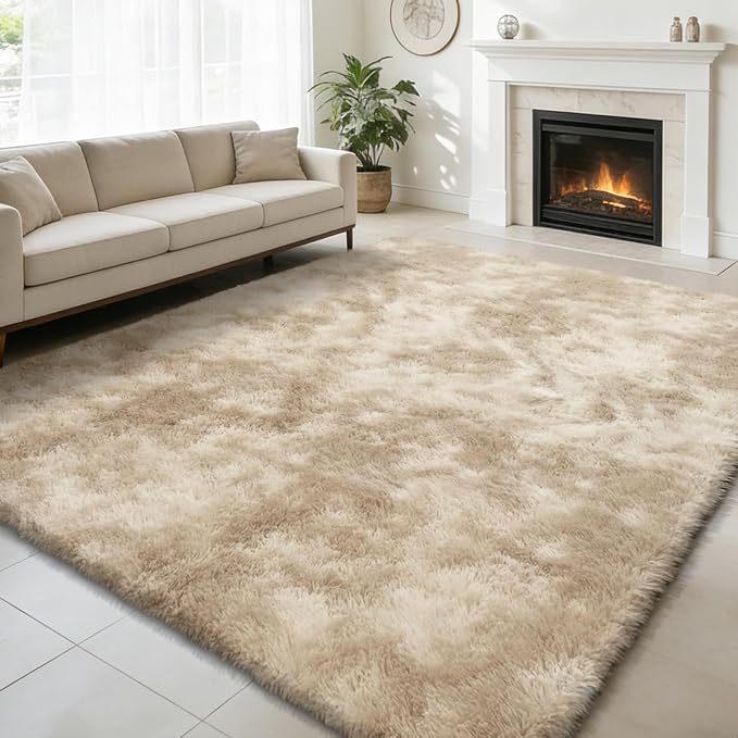 Shag Area Rug for Bedroom 5x8, Fluffy Area Rugs for Living Room, Soft Fuzzy Rug by yulidayang