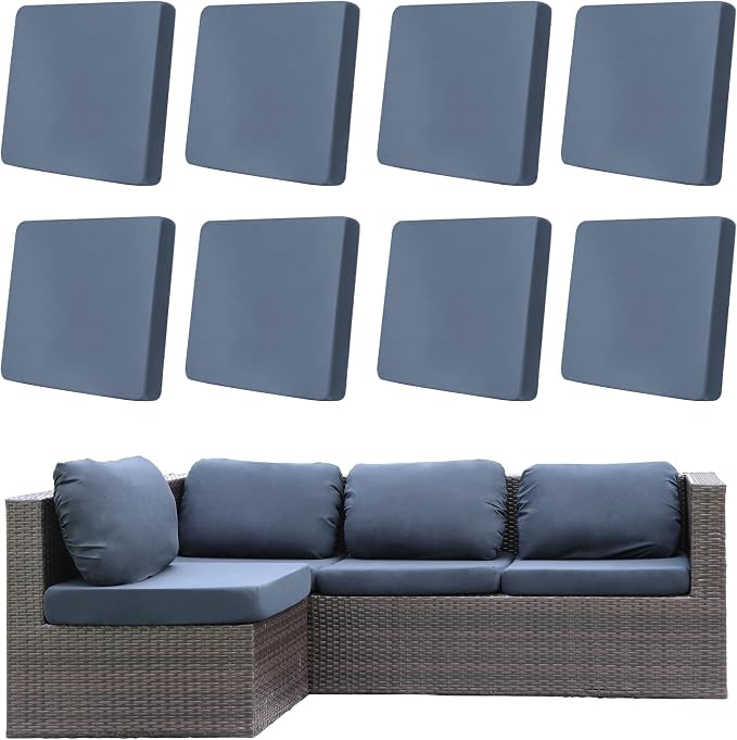 8Pcs Outdoor Cushion Covers, Patio Cushion Covers, Stretch Elastic Slipcovers by dreahoteztil