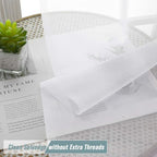 White Sheer Curtains 63 Inch Length 2 Panels, Voile Sheer Curtain - Image 2