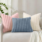 decorUhome Summer Cozy Faux Fur Throw Pillow Covers 18x18 Set of 2 Decorative - Image 8