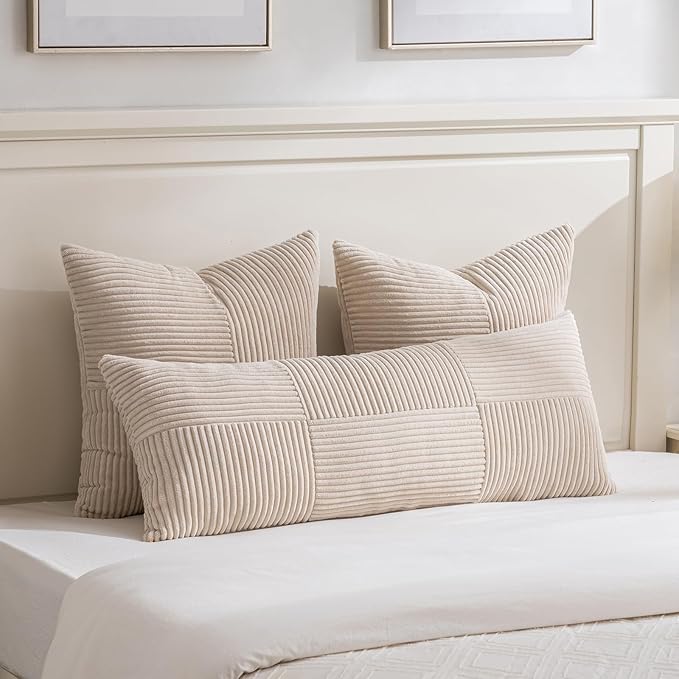 Fancy Homi 2 Packs Tan Decorative Throw Pillow Covers 22x22 Inch - Image 5