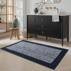 48x24 Long Bathroom Rugs Washable Non Slip, Dark Blue Bath Mat - Image 3