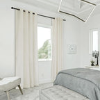 NICETOWN Linen Flax Semi Sheer Curtains 94" Length, Grommet Window Treatments - Image 8