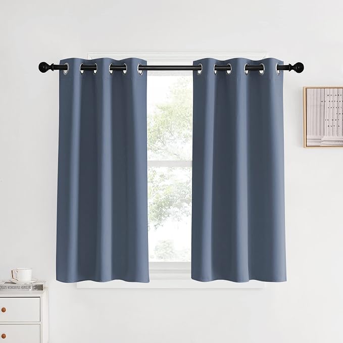 NICETOWN Stone Blue Thermal Insulated Curtains Blackout Draperies, 34 by 40 by NICETOWN