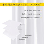 NICETOWN White Curtains for Living Room, Grommet 50% Blackout Thermal Insulated - Image 3