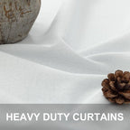 White Linen Complete Blackout Curtains 48 Inch Length - Image 3