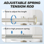 CorkLatta Brushed Shower Curtain Rod 31 to 104 Inch, 1 Inch Diameter Adjustable - Image 2