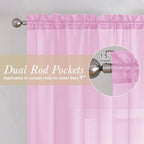 Lecloud Light Pink Sheer Curtains 78 Inches Long 2 Panels Set, Soft Voile Light - Image 5