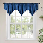Molaxhome Swag Curtain 51 inch Length Rod Pocket Scalloped Curtain Valance by Molaxhome