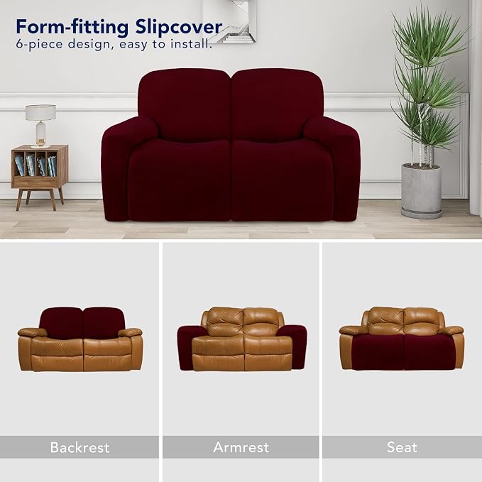 PureFit Super Stretch Loveseat Recliner Sofa Couch Cover - Image 4