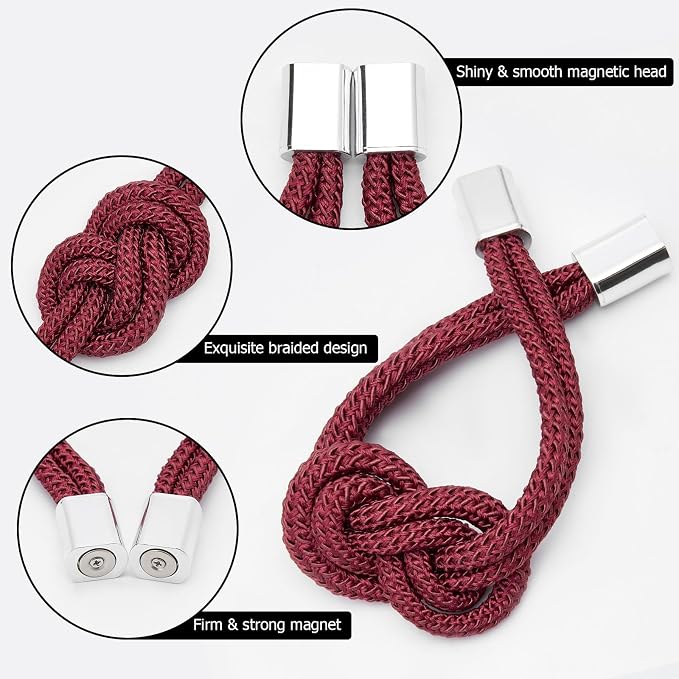NICEEC 4 Pack Mini Magnetic Curtain Tiebacks Nordic Simple Style Drape Tie - Image 3