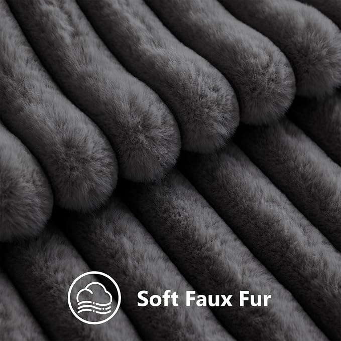 decorUhome Cozy Faux Fur Throw Pillow Covers 24x24 Set of 2 Decorative Soft - Image 3
