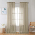 Chyhomenyc Taupe Sheer Curtains 120 Inches Long by Chyhomenyc