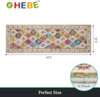 HEBE Hallway Runner Rug 2'x6' Washable Vintage Distressed Area Rugs Non Slip - Image 2