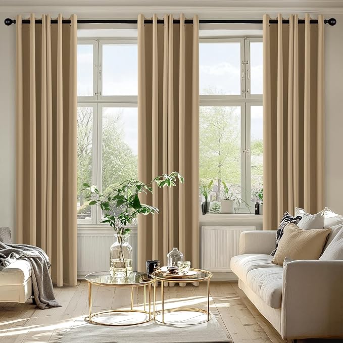 MIULEE Taupe Brown Blackout Curtains - Image 6