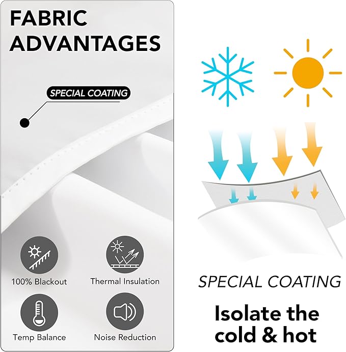 Deconovo Total Blackout Curtains 2 Panels W42 x L45— 100% Blackout, Thermal - Image 2