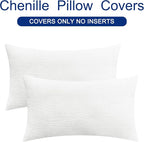 CaliTime Throw Pillow Covers Decorative 16 X 26 Inches Pack of 2 Cozy Chenille - Image 6