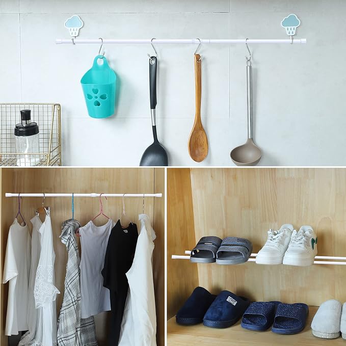 AIZESI 1pcs Tension Curtain Rod Spring Tension Rod Short Curtian Rods No - Image 8