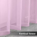 OVZME Light Pink Sheer Curtains 108 Inches Long, Light Filtering Semi - Image 7