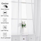 Gwine White Sheer Kitchen Curtains 36 Inch Length, Light Filtering Voile Soft - Image 2