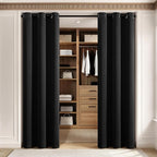 MIULEE Blackout Door Curtain Set of 2, 34 x 80 Inch Black Thermal Insulated - Image 4