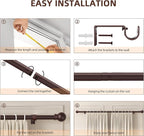 SMODBRODRE Curtain Rods for Window 32 to 120 - Image 4