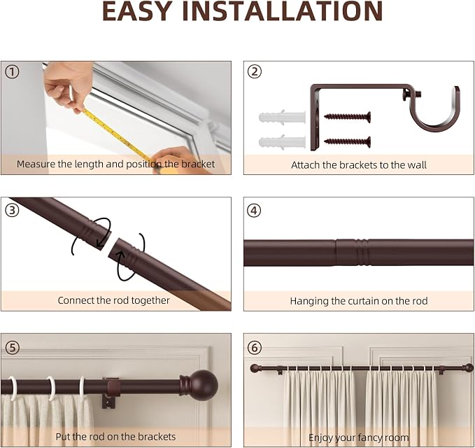 SMODBRODRE Curtain Rods for Window 32 to 120 - Image 4