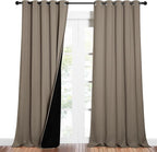 NICETOWN Taupe Full Shade Curtain Panels, Pair of Energy Smart & Noise Blocking by NICETOWN