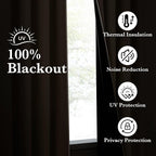 NICETOWN 100% Blackout Tan Curtains 96 inch Long, Grommet Thermal Insulated - Image 3
