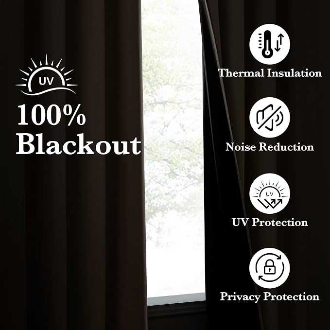 NICETOWN 100% Full Blackout Portable Curtains - Image 3
